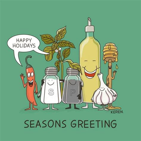 funny season greetings sayings involving food
